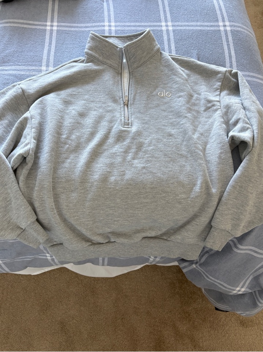 ALO Light Gray Quarter Zip